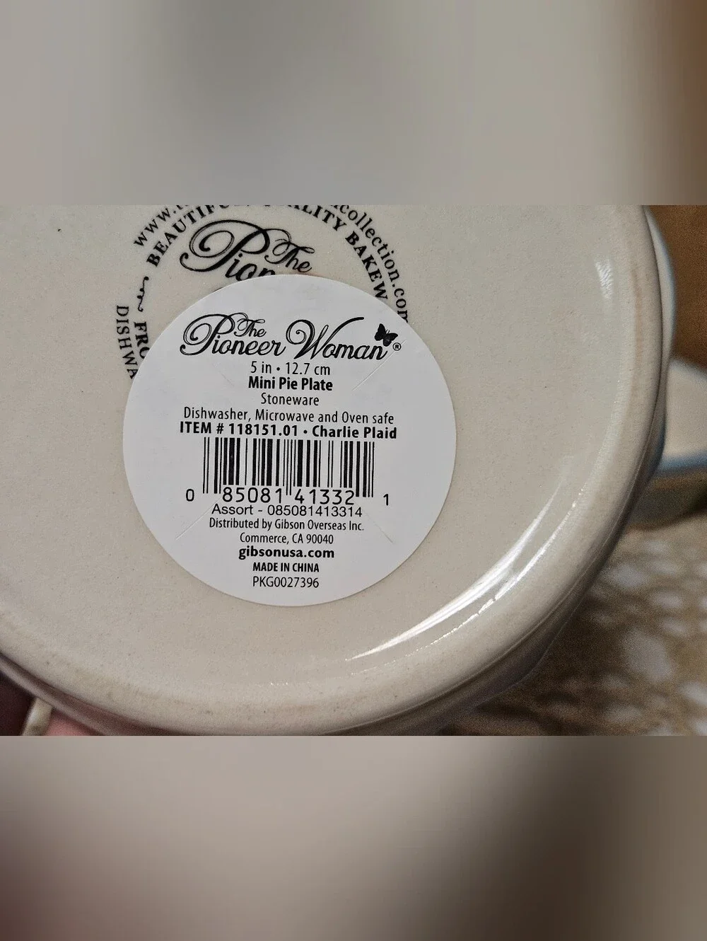 New (5) The Pioneer Woman Charlie Plaid 5” Mini Pie Plate New Floral 5 PC SET